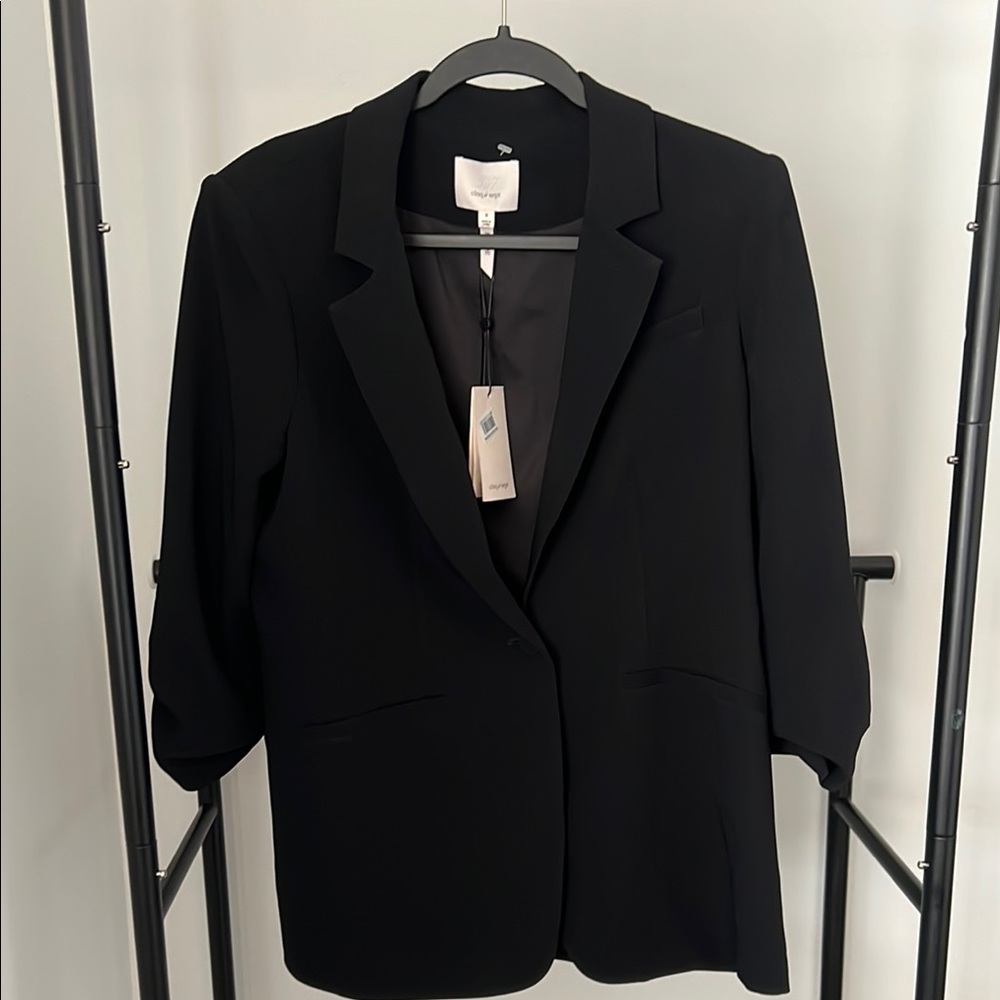 Cinq a Sept Black Blazer Elegant Suit Jacket. Crepe Khloe Blazer. NWT.